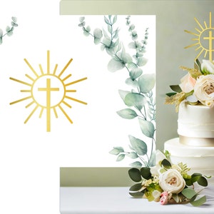 Cross SVG, cross cutting file for Baptism, Christening svg file , Communion svg , Cross digital  file, gold cross png