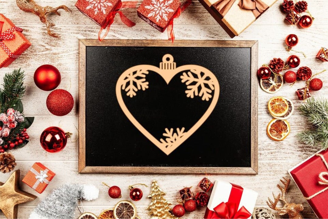Heart Snowflake Ornament Laser Cut File SVG (digital Download) - Etsy