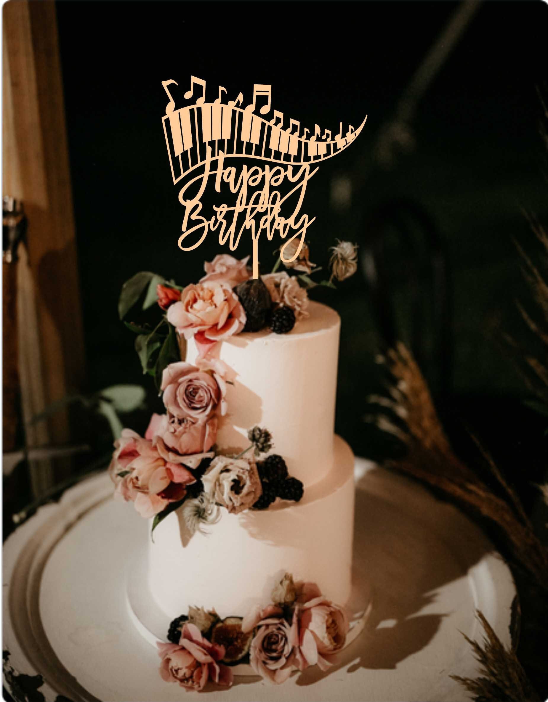 Happy Birthday Piano Cake Topper SVG - Music Theme (digital Download ...