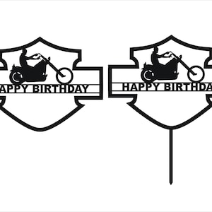 Modèle de gâteau d'anniversaire moto Bike Rider SVG, svg de gâteau, joyeux anniversaire SVG, gâteau d'anniversaire SVG fichiers Cricut