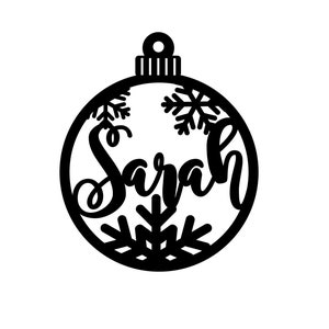 Personalized SVG, Laser Cut, Circut files svg bauble Name Sarah, Ornament SVG, Christmas Custom Ornament SVG File Digital download
