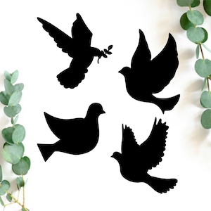 Dove silhouette svg, pigeon svg, holy symbol svg, faith, hope, peace, bird, holy spirit svg file, instant downlad