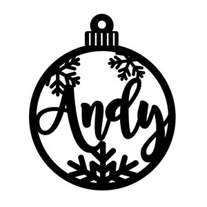 Personalized SVG, Laser Cut, Circut files svg bauble Name Andy, Ornament SVG, Christmas Custom Ornament SVG File Digital download