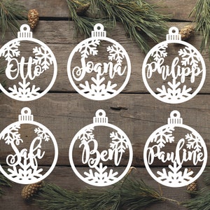 Personalized SVG, Laser cut files, Ornament SVG, Christmas Custom Family Ornament SVG File Digital.