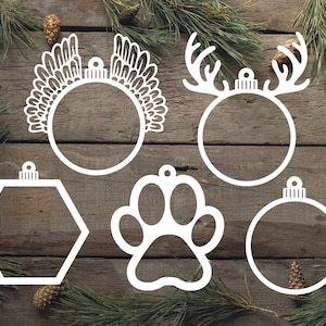 Christmas tree bauble SVG Bundle template cut files, Christmas baubles svg, Ornaments, INSTANT DOWNLOAD