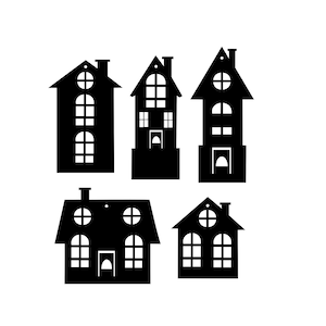 Christmas Village Houses Ornaments SVG File for cutting, Nordic houses laser cut file, glowforge files