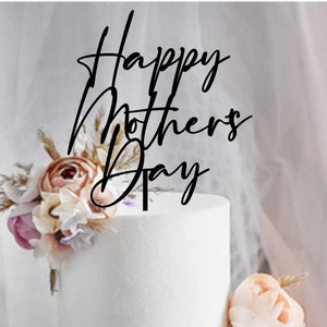 Feliz Día de las Madres Cake Topper, Día de las Madres Svg, Archivo cortado por láser, Archivo Gloforge.