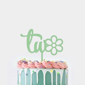 Daisy two topper laser cut file, daisy topper, daisy topper svg, second birthday topper laser cut file, cake topper laser file, glowforge