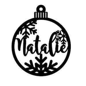 Personalized SVG, Laser Cut, Circut files svg bauble Name Natalie, Ornament SVG, Christmas Custom Ornament SVG File Digital download