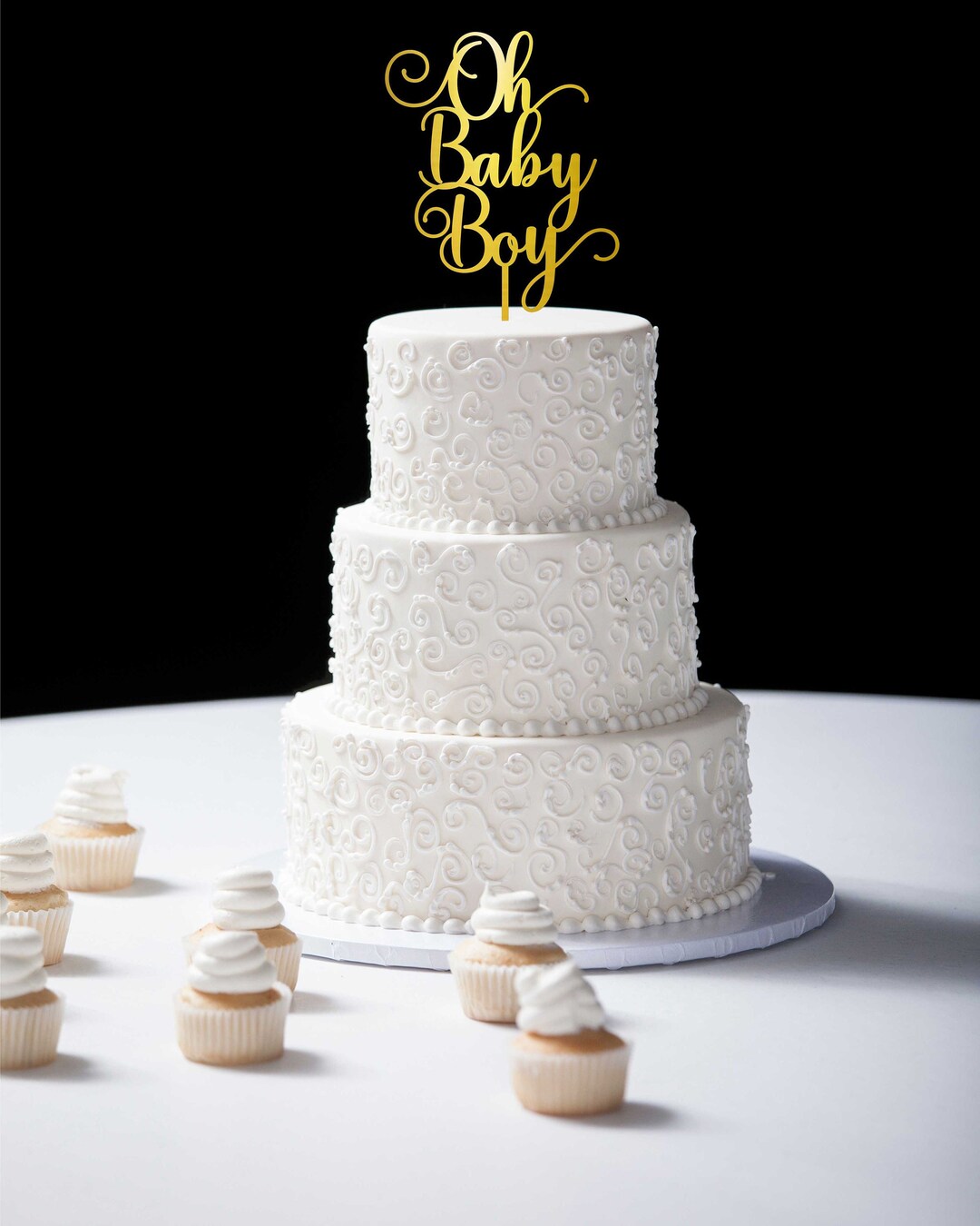 Oh Baby Boy Cake Topper SVG Baby Shower Party Svg , Template, Circle