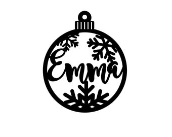 Personalized SVG, Laser Cut, Circut files svg bauble Name Emma, Ornament SVG, Christmas Custom Ornament SVG File Digital download