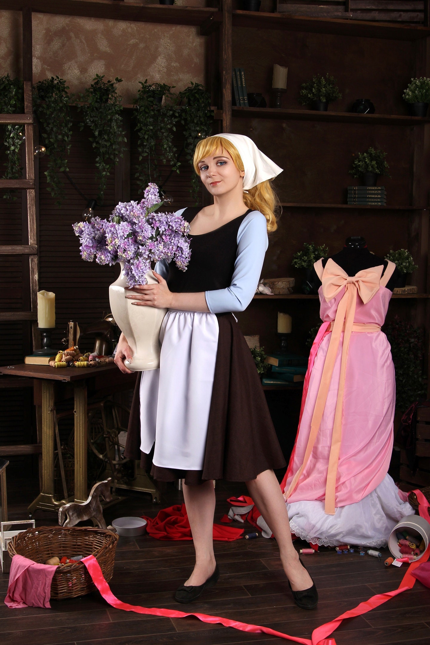 Cinderella Cosplay Costume. Brown dress. Halloween costume Etsy