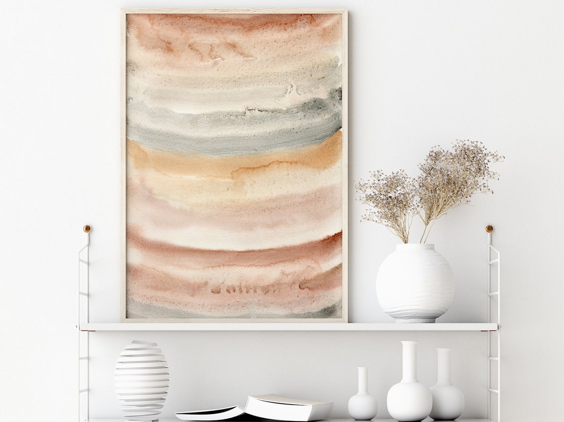 Pastel Abstract Watercolor Print, Hand Painted Watercolor Art Print