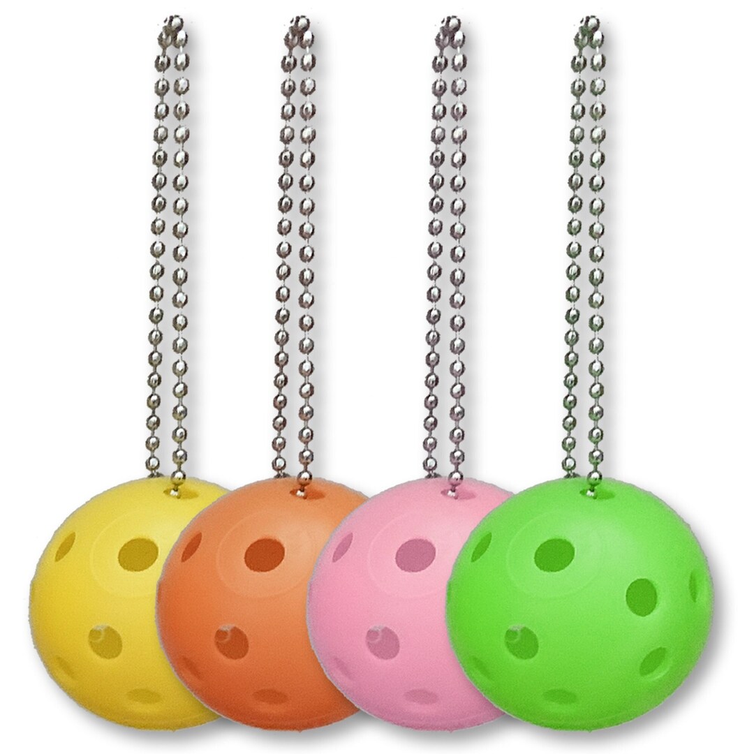 Pickleball Keychain, Set of 4, for Pickleball Bag, Gym Bag, Purse, Use as an Ornament, Perfect