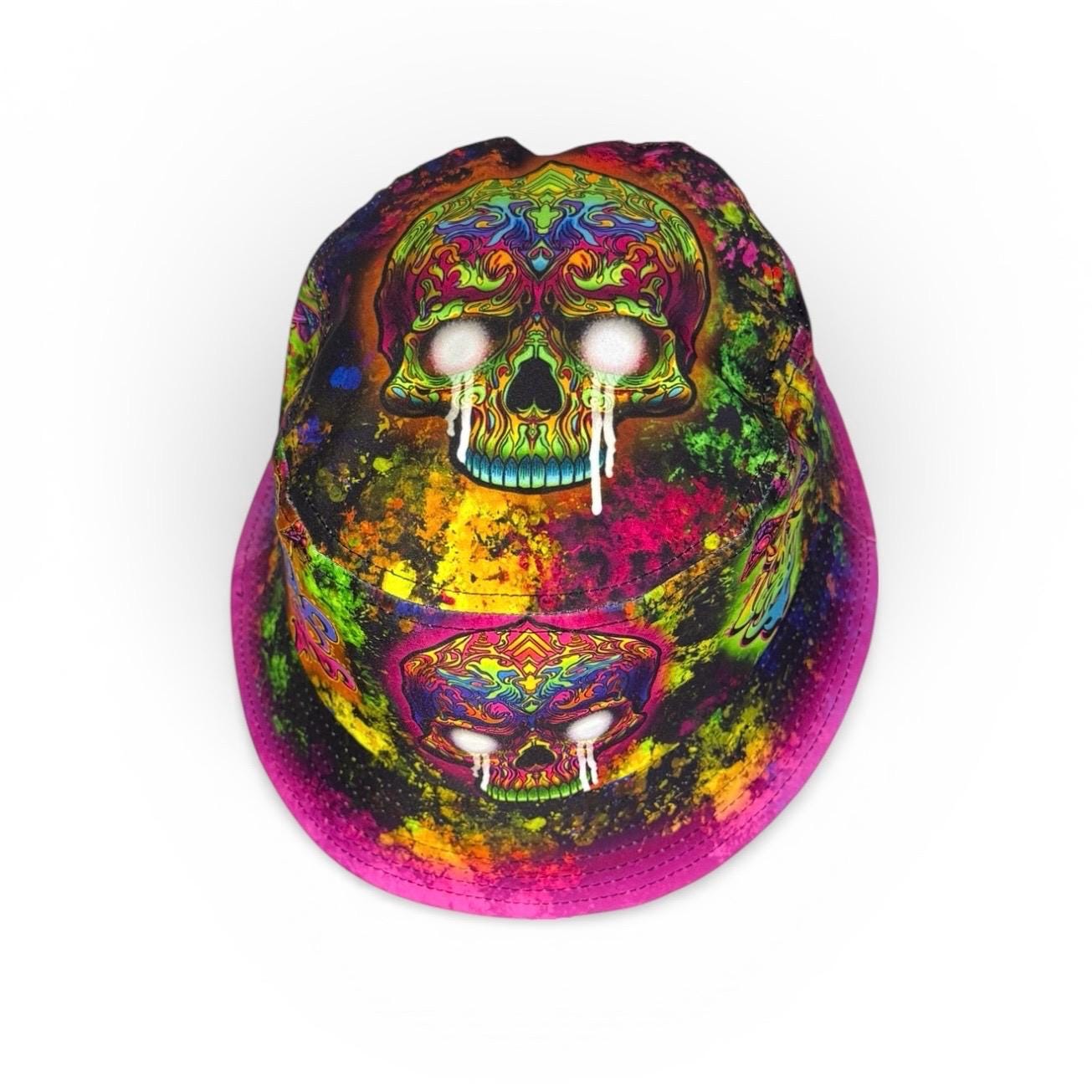 Skull Bucket Hat UV Reactive Glow-in-the-dark Style for 