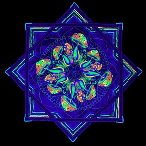 Mushroom UV Reactive Dapo Star – Double-Sided Mesmerizing Flow Toy for Music Festivals