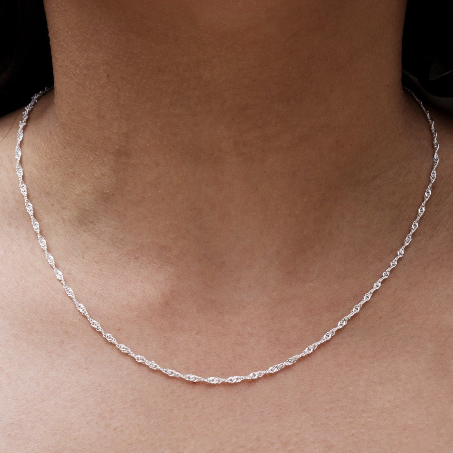 Twisted Silver Necklace Etsy