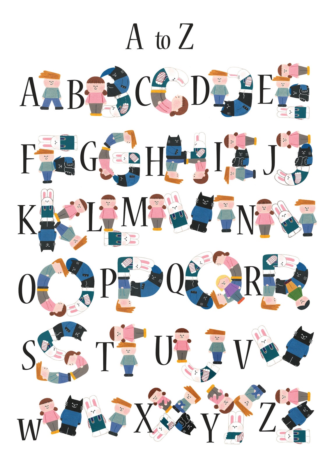 Printable Alphabet Poster Wall Art ABC Poster Kids Wall Art Etsy