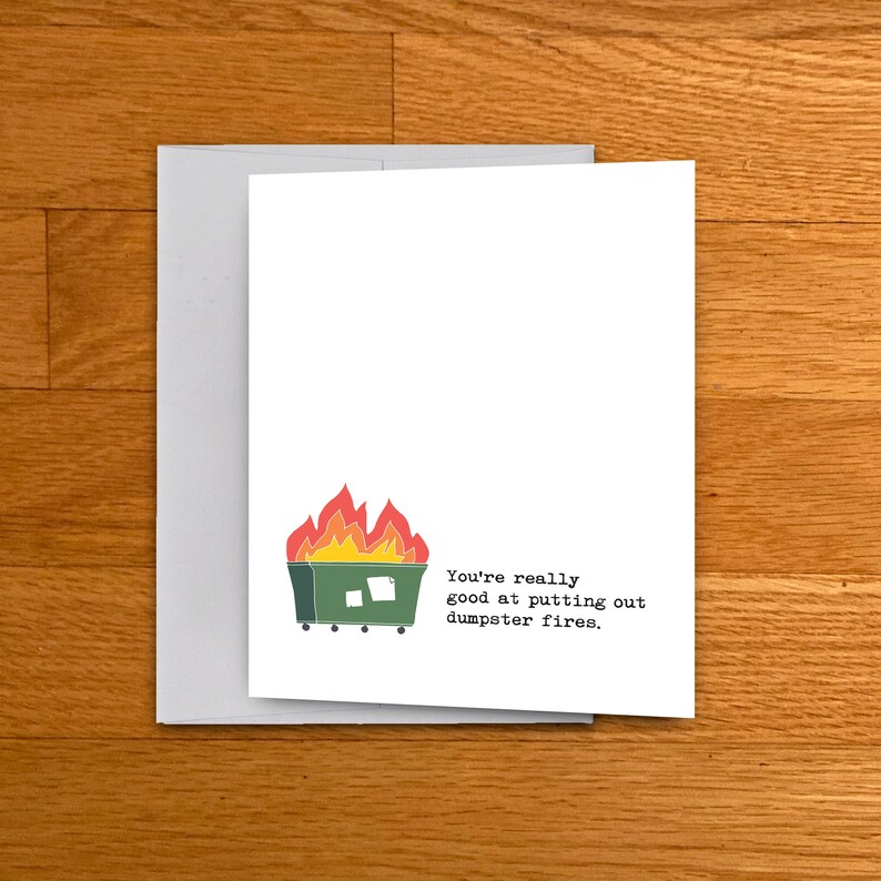 Dumpster Fire Card Thank You Card image 1