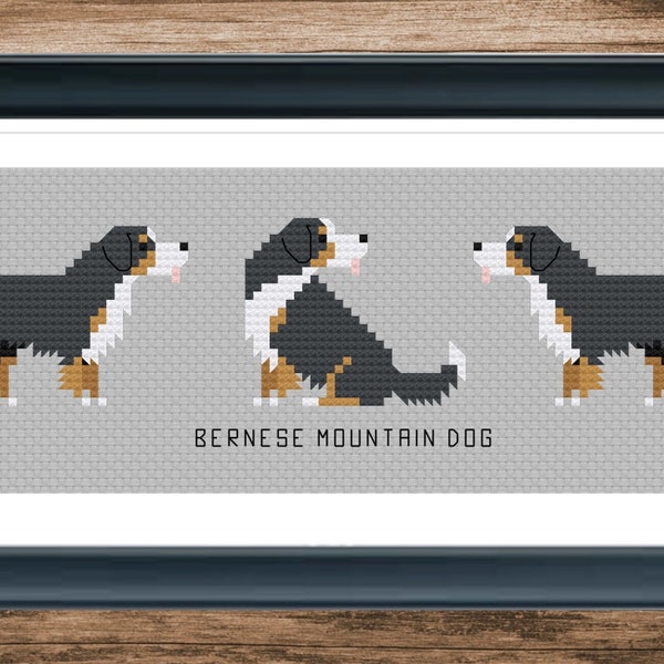 Bernese Mountain Dog - Tiny Dog Breed Cross Stitch Pattern - Digital Download PDF