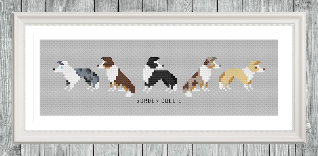 Border Collie - Tiny Dog Breed Cross Stitch Pattern - Digital Download ...