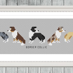 Border Collie - Tiny Dog Breed Cross Stitch Pattern - Digital Download PDF