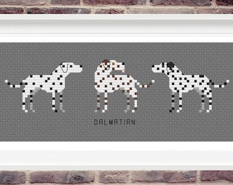 Dalmatian - Tiny Dog Breed Cross Stitch Pattern - Digital Download PDF