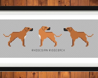 Rhodesian Ridgeback - Tiny Dog Breed Cross Stitch Pattern - Digital Download PDF