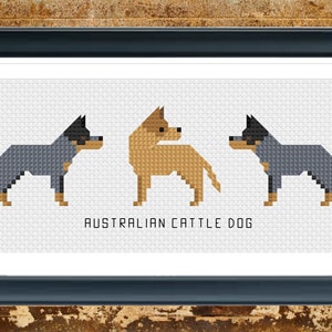 Australian Cattle Dog (Red Heeler/Blue Heeler) - Tiny Dog Breed Cross Stitch Pattern - Digital Download PDF