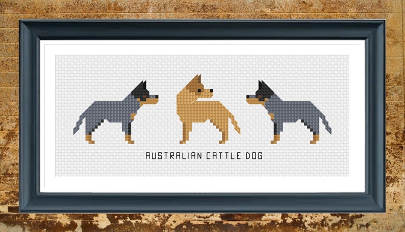 Australian Cattle Dog Red Heeler/Blue Heeler Tiny Dog Breed Cross Stitch Pattern Digital Download PDF image 1