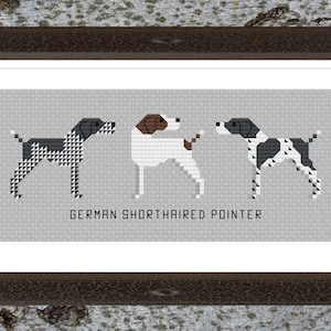 German Shorthaired Pointer - Tiny Dog Breed Cross Stitch Pattern - Digital Download PDF