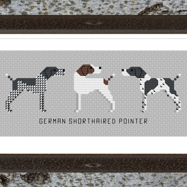 German Shorthaired Pointer - Tiny Dog Breed Cross Stitch Pattern - Digital Download PDF