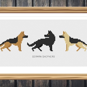 German Shepherd - Tiny Dog Breed Cross Stitch Pattern - Digital Download PDF