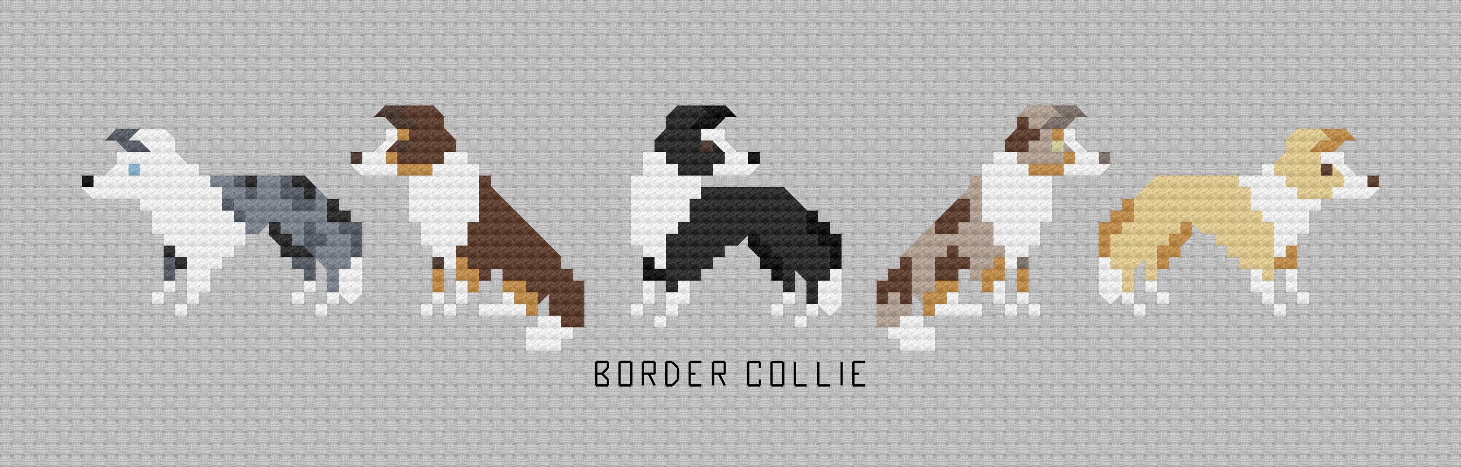 Border Collie - Tiny Dog Breed Cross Stitch Pattern - Digital Download ...