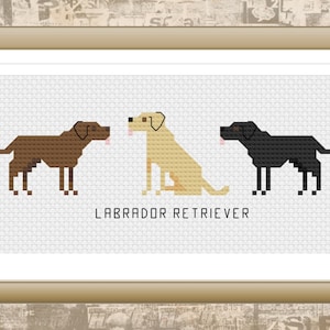 Labrador Retriever - Tiny Dog Breed Cross Stitch Pattern - Digital Download PDF