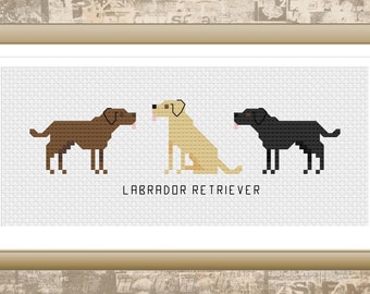 Labrador Retriever - Tiny Dog Breed Cross Stitch Pattern - Digital Download PDF