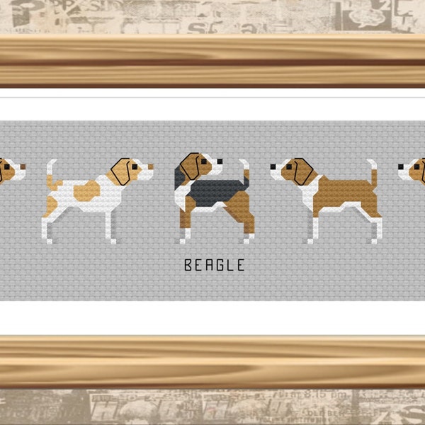 Beagle - Tiny Dog Breed Cross Stitch Pattern - Digital Download PDF