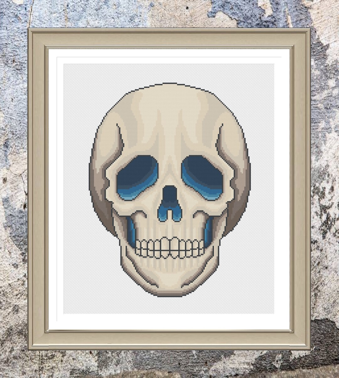 Blue Skull - Gothic Cross Stitch Pattern - Digital Download PDF - Etsy