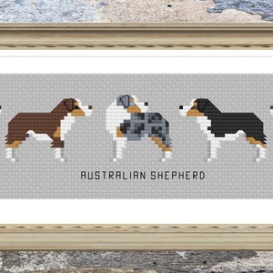 Australian Shepherd - Hunderasse Kreuzstich Stickvorlage - Digitaler Download PDF