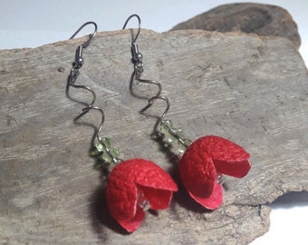 silkcocoon earrings red silk cocoon earrings silkcocoon jewelry