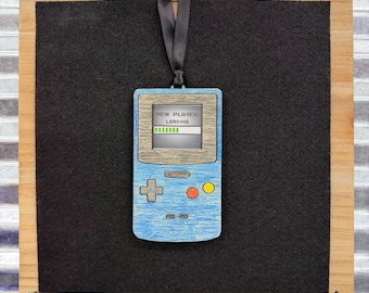 Handmade Retro Handheld Game Ornament, Tetris-Inspired Christmas Decor (3.25" Laser Cut)