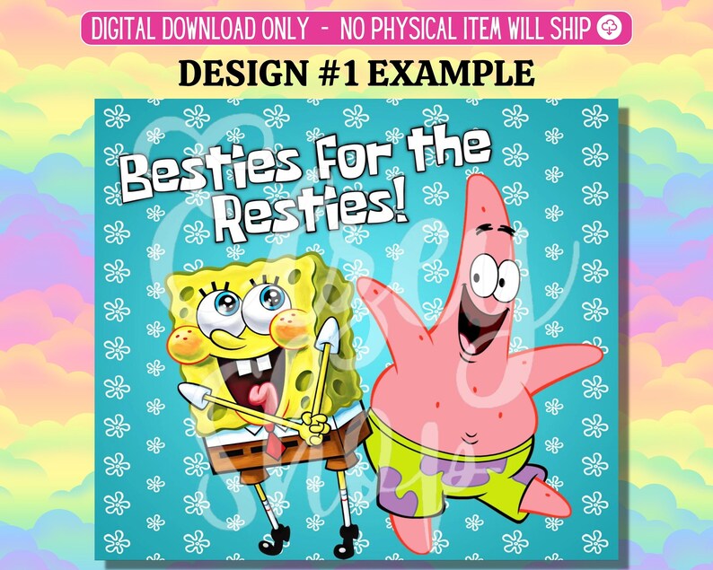 Sponge Bob Square Pants 5 Files Included 20oz STRAIGHT Etsy