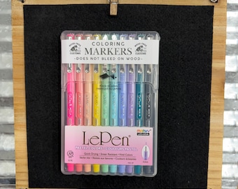 DIY Kit Coloring Supplies, Wood Markers or Acrylic Paint Set, Pastel & Bright Colors, Craft Painting Add On