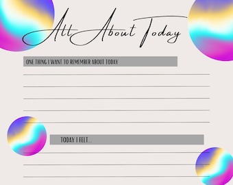 All About Me Printable Journal Page