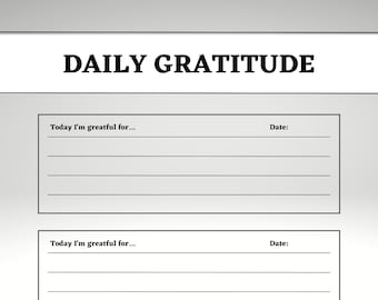 Daily Gratitude Journal Printable Journal Page