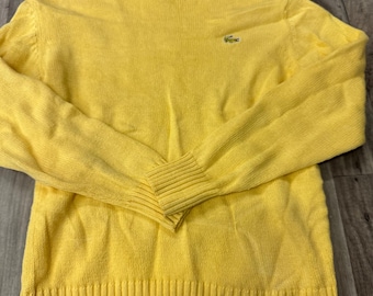 Kids Vintage Izod Locoste Yellow Sweater Size 16 100% Cotton 70s/80s Tag