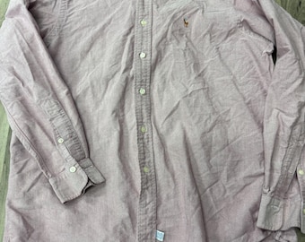 Men’s Vintage Polo Ralph Lauren Shirt Size 16-34 100% Cotton Long Sleeve