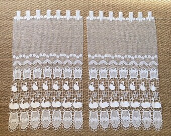 French vintage large net door panel or Cutable 1232.1.1120T 51 wide x 160 drop Very versatile. .