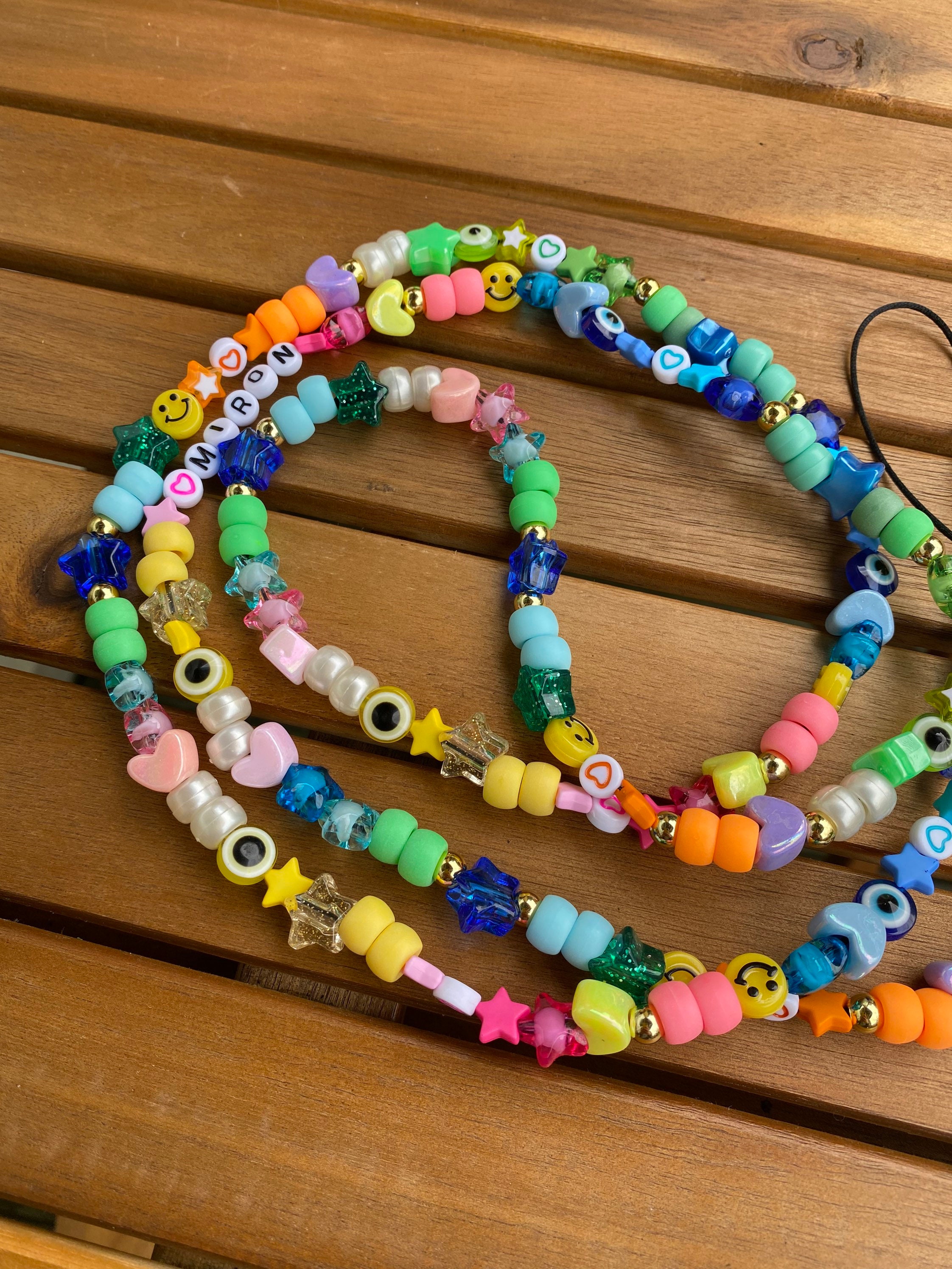 Matte Jelly beaded phone strap