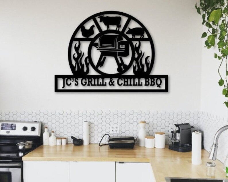 Personalized Backyard BBQ Metal SignMetal Wall DecorBBQ Etsy